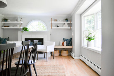 Example of a trendy dining room design in Providence