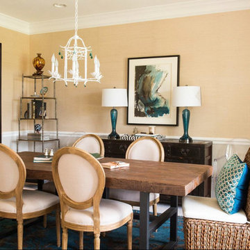 Dining Room With a Traveled Eclectic Vibe