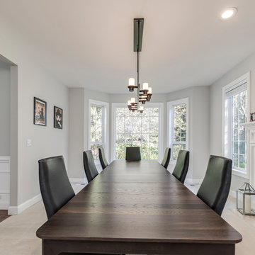 Dining room with attached game room