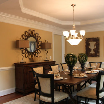 Dining Room with Clipped Corners Tray Ceiling