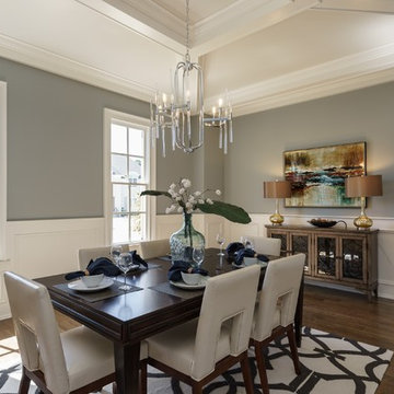Dining Room with Coffered Ceiling