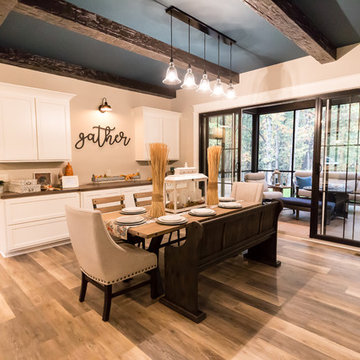Dining Room with Coretec Luxury Vinyl Plank Flooring