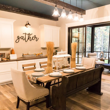 Dining Room with Coretec Luxury Vinyl Plank Flooring