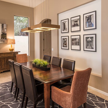 Dining Room with Custom Black and White Photography