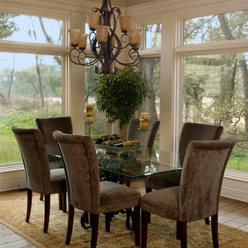 Dining Room with Floor to Ceiling Transom Windows and European White Oak Floors