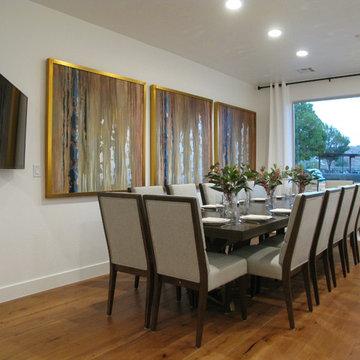Dining Room with swivel wall mounted TV