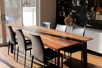 Inspiration for a large contemporary light wood floor great room remodel in Toronto