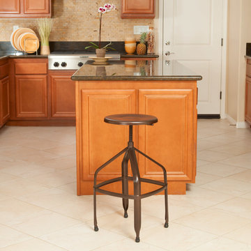 Dining Space featuring Copper Steel Swivel Stool