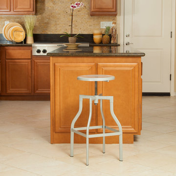 Dining Space featuring Silver Steel Swivel Stool