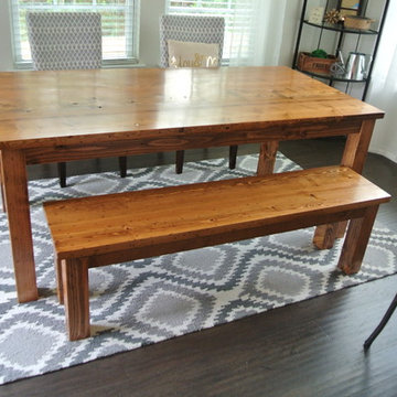 Distressed Faarmhouse Table and Bench