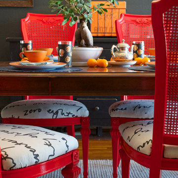 DIY Ideas: Spray Paint and Reupholster Your Dining Room Chairs