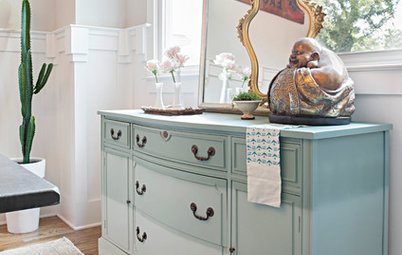 DIY Project: Ombre Sideboard for an Eclectic Dining Room
