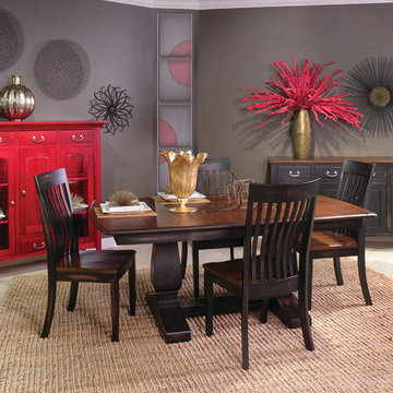 Double Pedestal Dining Collection in Two-Tone