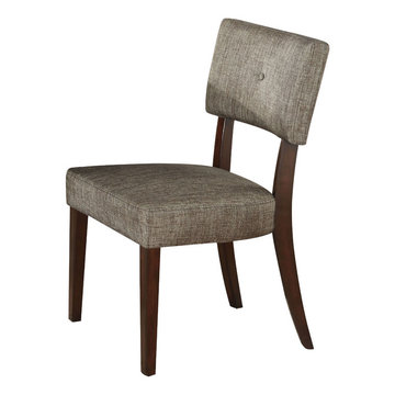 Drake Side Chairs, Espresso and gray Fabric, Set of 2