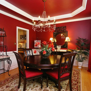 Dramatic Red Dining Room