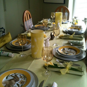 Easter bunny tablescape