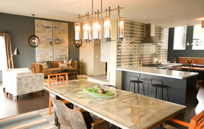 Kitchen of the Week: Navy and Orange Offer Eclectic Chic in California