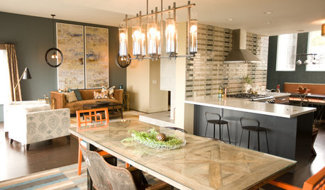 Kitchen of the Week: Navy and Orange Offer Eclectic Chic in California