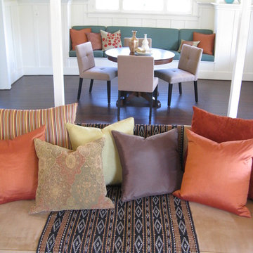 Eclectic Dining Room with Banquette