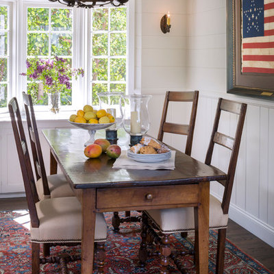 Example of a mid-sized classic dark wood floor kitchen/dining room combo design in Orange County