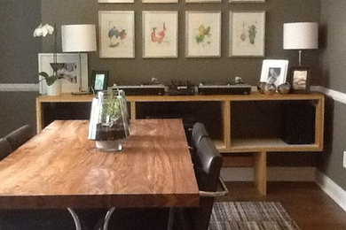 Example of a minimalist dining room design in Atlanta