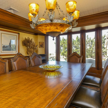 Elegant Dining Room with Wood Casement Windows