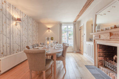 Design ideas for a farmhouse dining room in Hertfordshire.