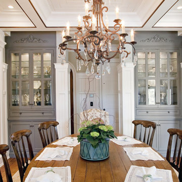 Elegant Traditional Dining Room with Custom China Cabinets