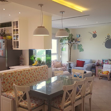 Family area combined with kitchen