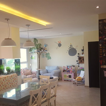 Family area combined with kitchen