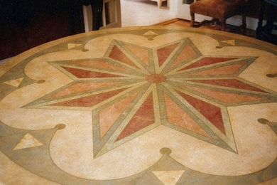Faux inlaid marble table