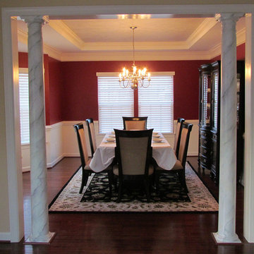 Faux Marbleized Columns completes Dining Room