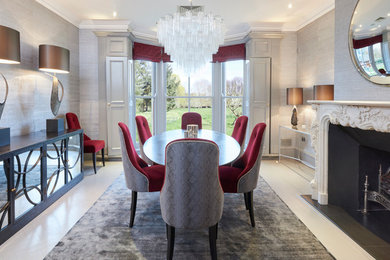 Photo of a contemporary dining room in London.