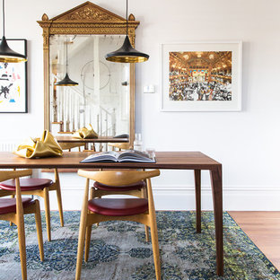 Photo of a mid-sized eclectic dining room in Melbourne.
