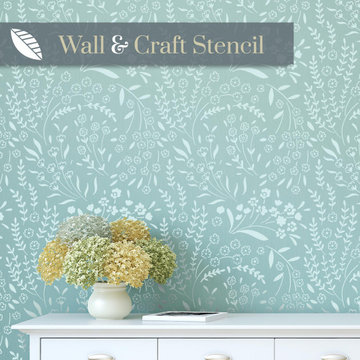 Forget-me-not wall stencil for painting