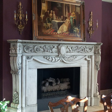 Formal Dining Room - Grand Fireplace Mantel