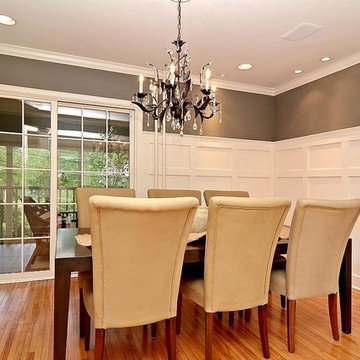Formal Dining Room Grey/Gray and White Wainscot