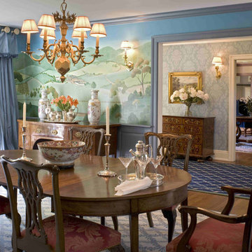 Formal Dining Room with Murals