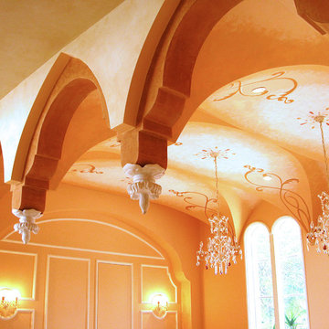Freehand Decorative Painting on Dining Room Ceiling