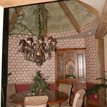 French Country Dining Room w/ turret ceiling vault