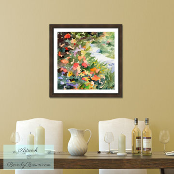 French Country Dining Room with Monet's Garden in Giverny Framed Print