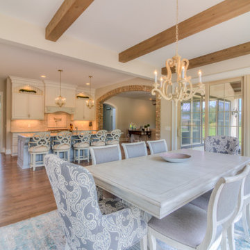 French Country Kitchen,  beamed ceiling