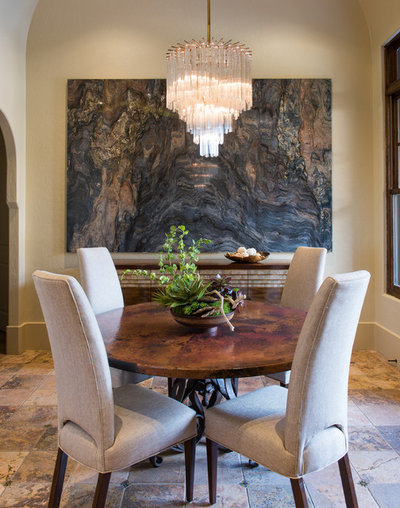 Transitional Dining Room by Aria Stone Gallery