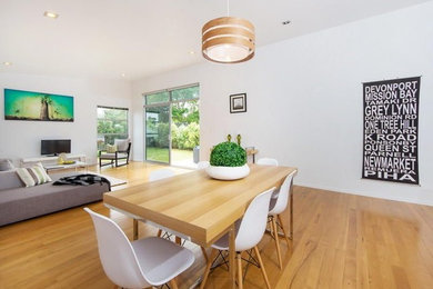 Example of a trendy dining room design in Auckland
