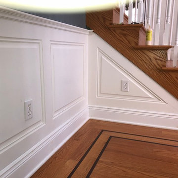 Gau Residence - Dining room wainscoting panels and crown molding