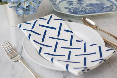 George in Navy Cotton Table Linens