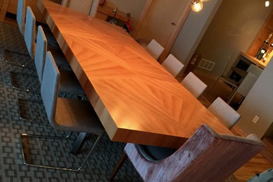 Giant cherry veneer expansion dining table