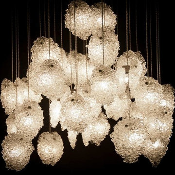 GLACIERS Modern crystal chandelier - by Galilee Lighting
