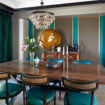 Glamorous, Colorful Dining Room