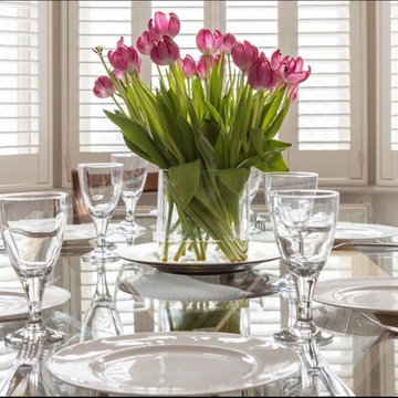 glass table home staging